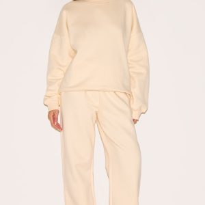 Cream Oversized Sweat Tracksuit Set
