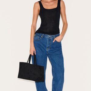 PRETTYLITTLETHING Dark Blue High Waist Mom Jeans