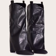 b8bf963c523fa9e6b98364994d663da579c7b371_CMY6426_2_black_wide_fit_pu_point_toe_fold_over_high_heeled_calf_high_boots