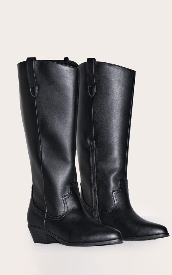 c7f595482ff2ee2160ea94b3076e6651530e37e5_CNL4034_2_black_pu_wide_fit_point_toe_knee_high_western_boots